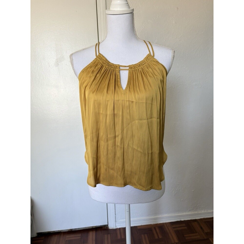 Express Women’s Mustard Gold Halter Neck Flare Top Size XS New With Tags